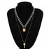 Multi Layer Lover Lock Pendant Choker Chain  Necklace For Women Luxury Jewelry Cool Style