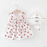 Luxury Modern Baby Girls Dresses With Hat 2pcs Clothes Sets Kids Clothes Baby Sleeveless Dress Print Floral Fruit Design Style