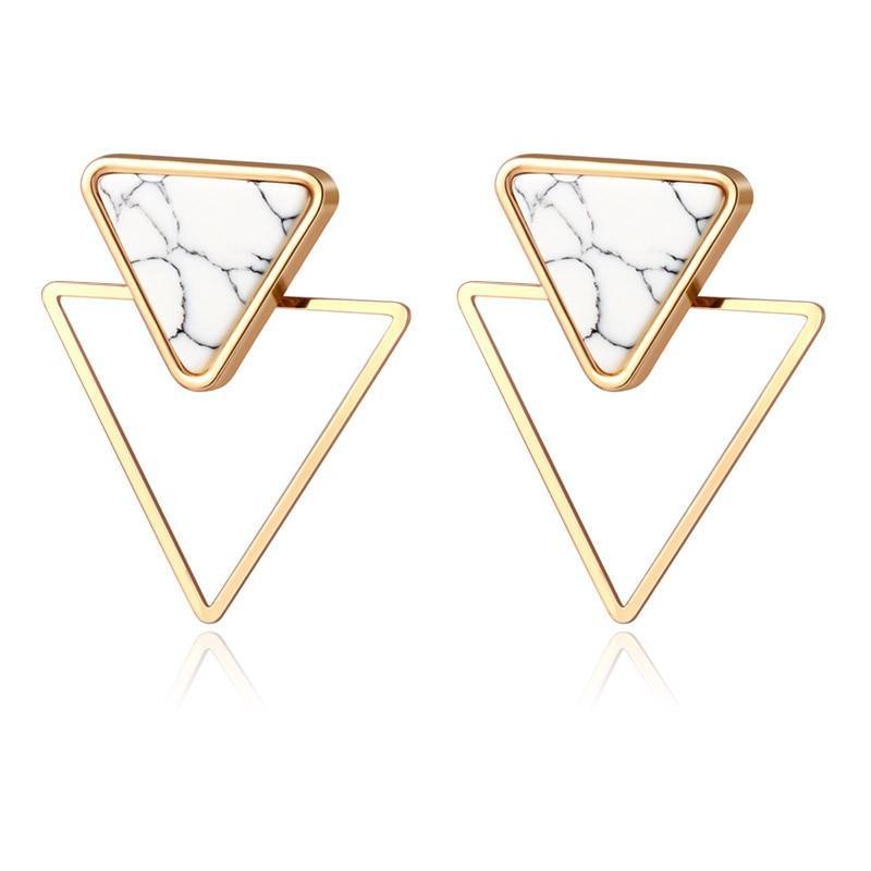 New Fashion Round Dangle Drop Korean Earrings For Women In Geometric Round Heart Gold Earring Wedding Elegant Style