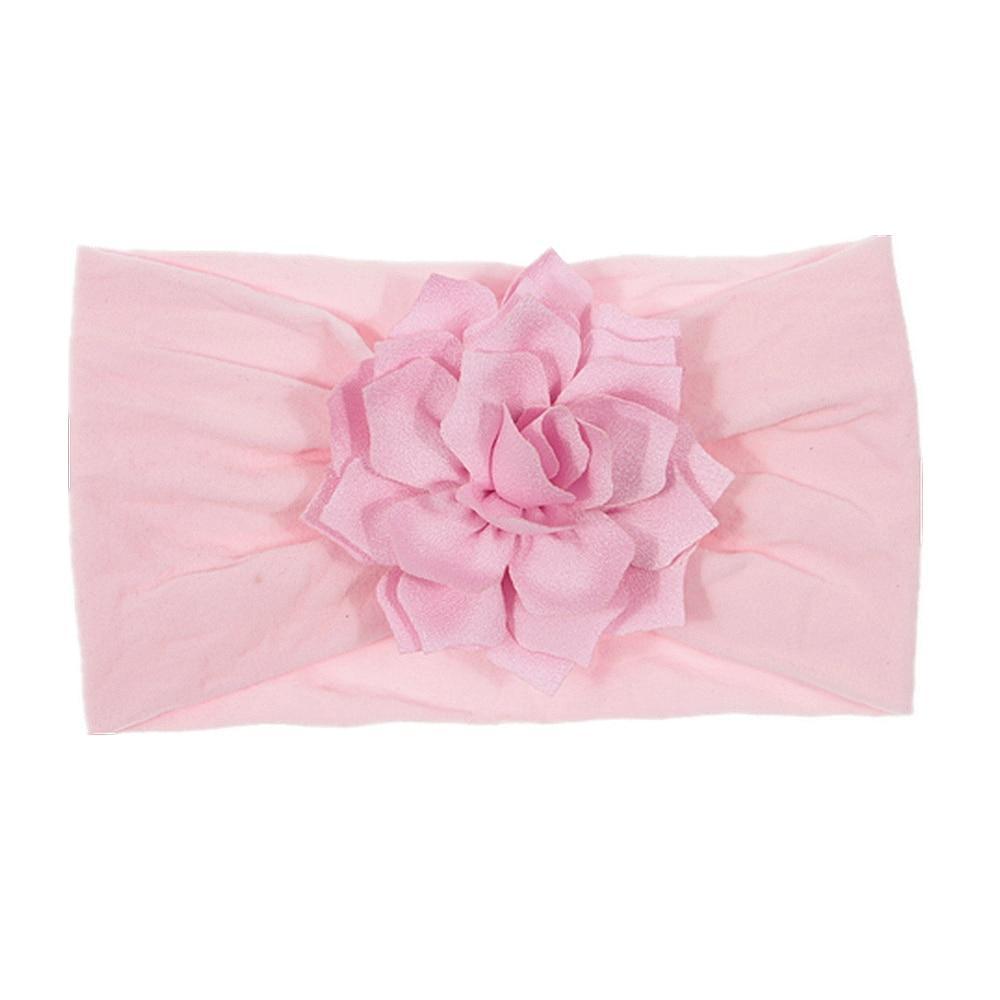 Cute 1PCS Baby Girls Lotus Flower Nylon Headband Knot Elastic Newborn Toddler Headwraps Kids Hair Accessories Gifts