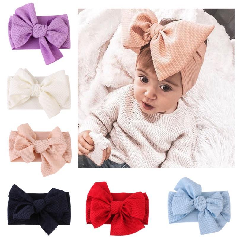 Elastic Candy Solid Color Head Wrap Newborn Head bands Bowknot Bows for Baby Girl Hair Accessories