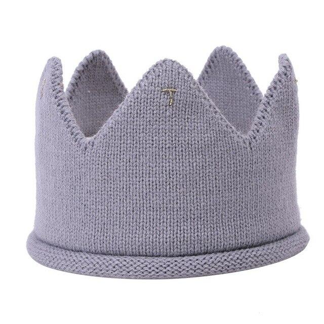 Modern Luxury New Trend  Baby Hat Girls and Boys Crown Knitted Cap Toddler Empty Top Hats Newborn Design Woolen Yarn Bonnet For Kids