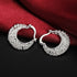 Luxury Silver Fashion Weave Hollow Moon Hoop Earring For Women