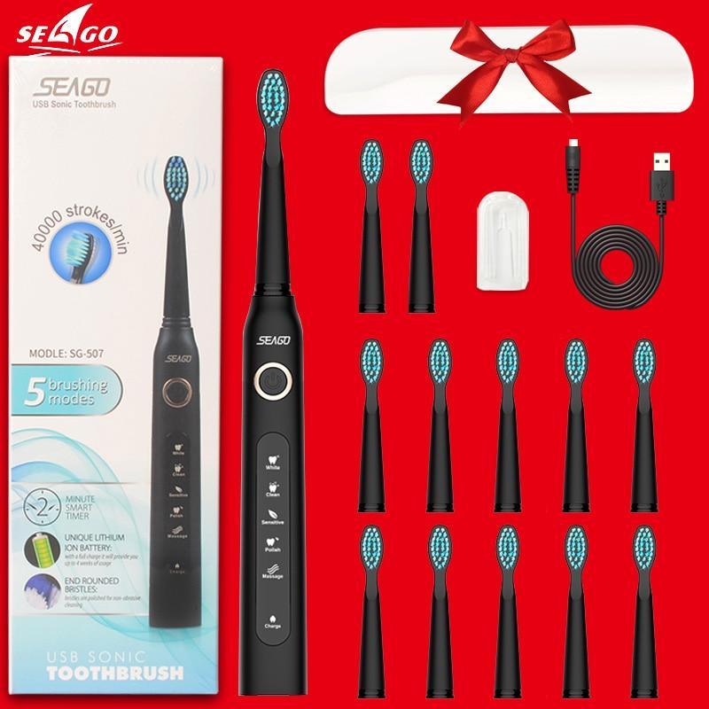 Electric Vibration Toothbrush Sonic Rechargeable Top Quality Smart Chip Teethbrush Head Replaceable Whitening Healthy Best Gift For Adults And Kids