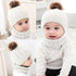 Trend New Toddler Hat Baby Girls and Boys Winter Warm Knitted Wool Hemming Hat Beanie Cap and Warm Scarf