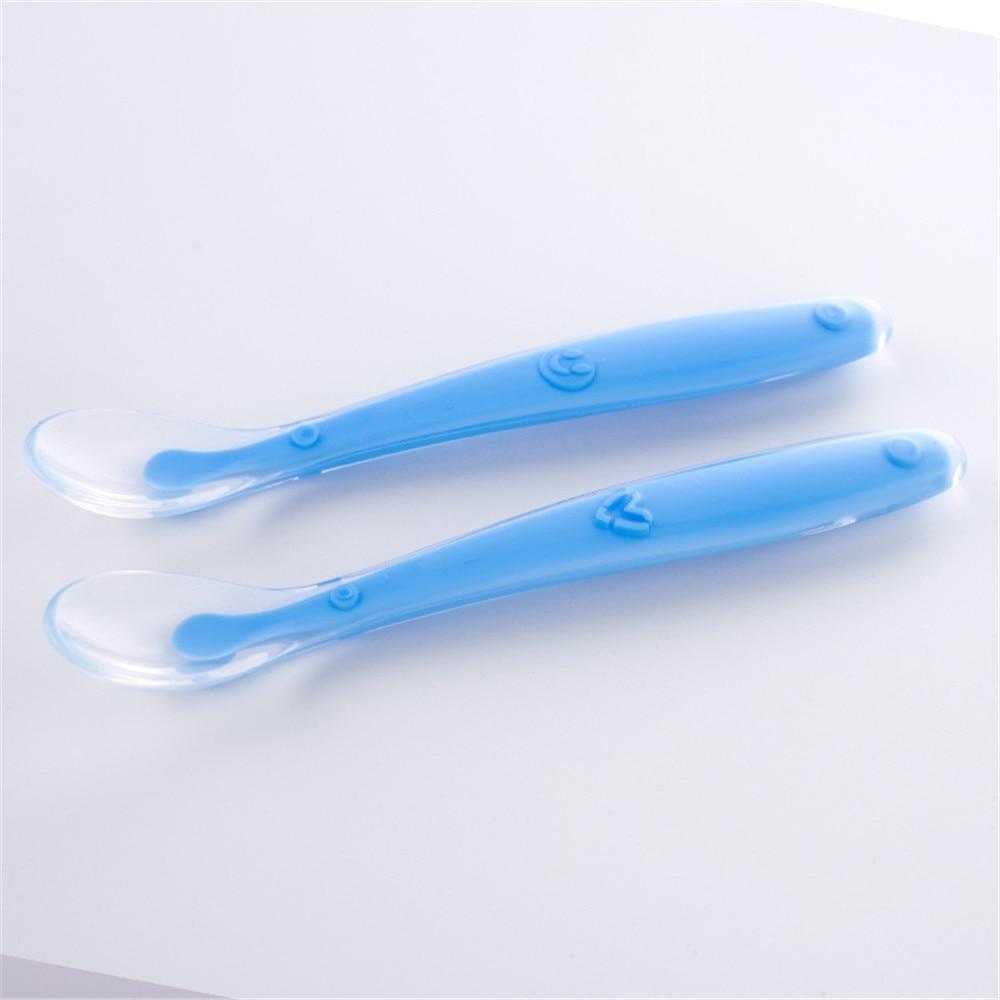 New Candy Color Baby Soft Silicone Spoons Feeding Dishes Tableware  Flatware Children Food  Feeding Tools