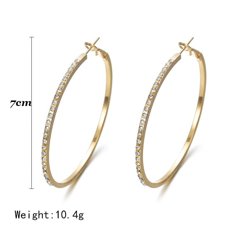 Super Modern NEW 2020 Trend Crystal Style Big Circles Hoop Earrings For Women