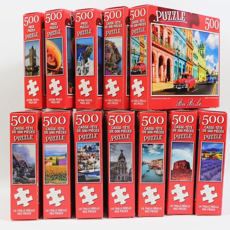 500 Pieces Landscape Puzzle Difficult Adults Large Puzzle Game paper Interesting City Print Deisgn Educational Toys Gift For All Generations