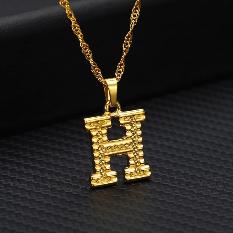 Modern NEW Luxury Shiny Tiny Gold Initial Letter Necklace For Women and Man In Jewelry Hip Hop Retro Design