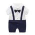 Style Summer Baby Boy girl Rompers 100% Cotton Gentleman Romper Toddler Kids Jumpsuits For Boys