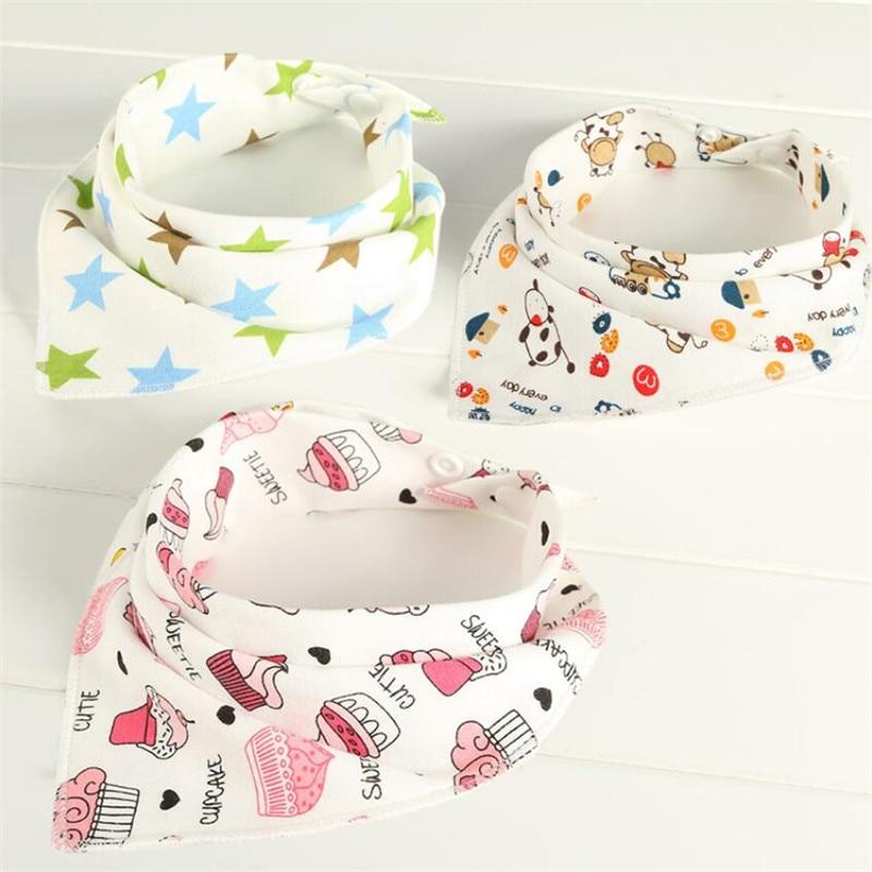 Baby Bibs Triangle Cotton Cartoon Child Bandana Dribble Bibs Newborn Slabber Absorbent Cloth For Baby and Kids