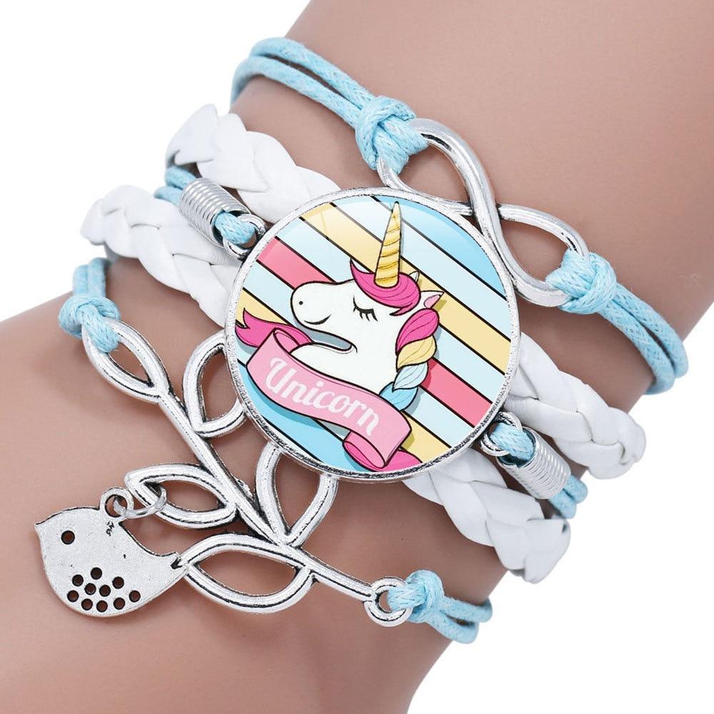 Intereting Unicorn Braided Kids Bracelet for Girls  Friendship Bracelets Jewelry Multi-layer Charm Fashion Bracelet