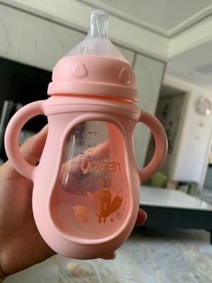 Modern Glass Baby Bottle Straw Drop-resistant Water Drink Bottles for Baby Milk Bottle for a Child