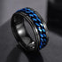 Luxury Chain Cool Stainless Steel Rotatable Men Ring High Quality Spinner Chain Punk Men Jewelry Style for Party Gift