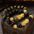 Obsidian Stone Beads Bracelet For Men and Women Unisex Wristband Gold Black Pixiu Wealth and Good Luck Bracelet Design