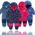 Ski suit For Children Soft Shell Outdoor Jacket Waterproof  Fleece Lining Jumpsuit For Boys and Girls In Modern Colorful Design