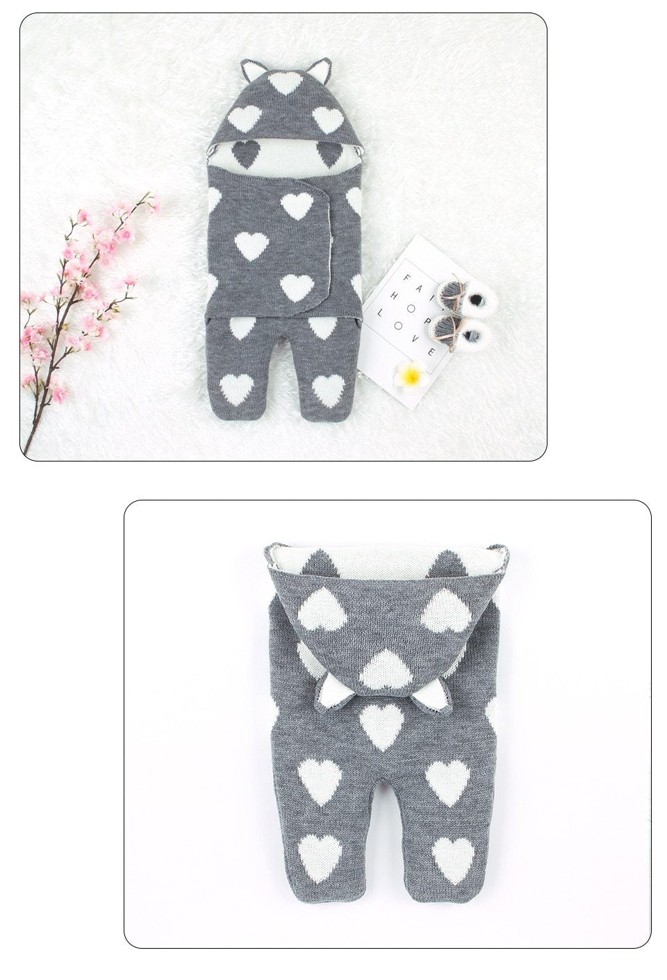 Baby Sleeping Bags Envelope Winter Warm Knitted Sleep sacks for Newborn Infant Stroller Bed Swaddle.