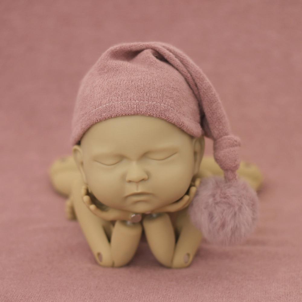 Modern Newborn Photography Props Knit Cap With Fur Ball For Newborn Baby Cap Great For Photo Studio Photography Props Cap Beanie Baby