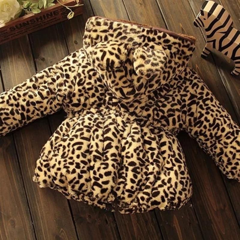 Modern Tigger Design Winter Newborn Baby girls Warm Hooded Coat Leopard Outerwear Jacket Children Coats For Girls