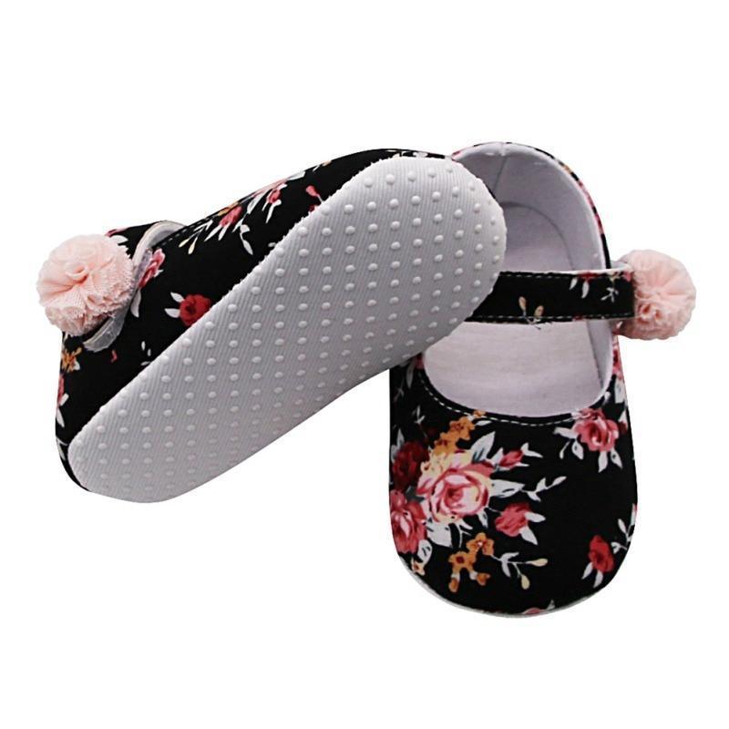 Baby Shoes Breathable Floral Print Anti-Slip Shoes Casual Walking Soft Soled Luxury First Walkers