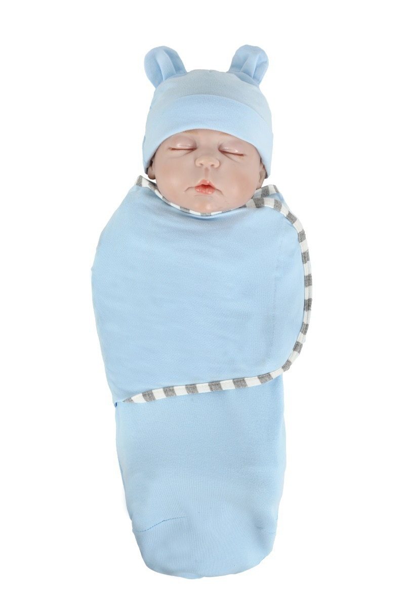 Newborn Wrapping Swaddle Baby Envelop Wrap Blanket Baby Hat Sleeping Bag Set Sleep Bag