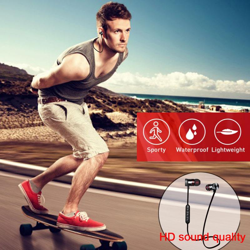 Luxury Modern New 5.0 Bluetooth Earphone Sports Neckband Magnetic Wireless earphones Stereo Earbuds Music Metal Headphones With Mic For All Phones