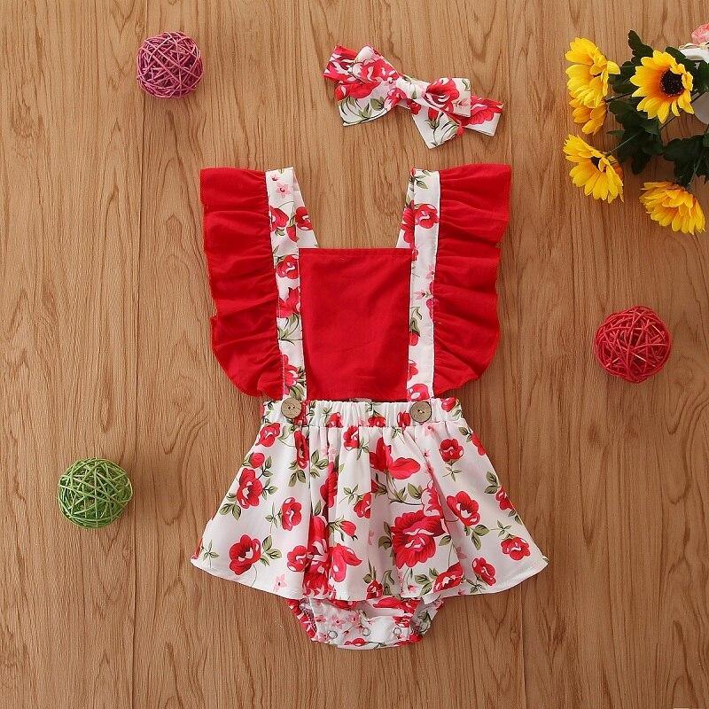 Baby Girl Clothes Splice Bodysuit Jumpsuit Playsuits Ruffled Outfit Summer Backless Sunsuit For Girls In Modern Style