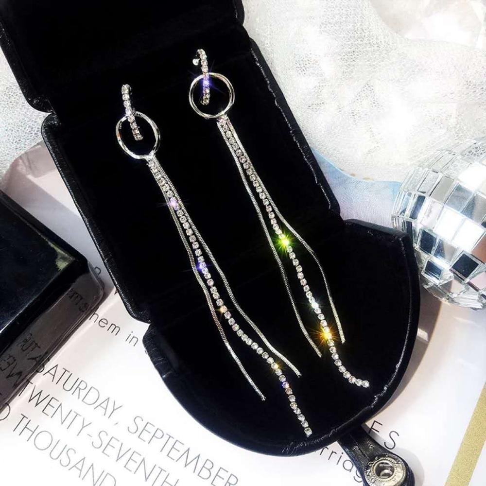 Modern Wind Long Tassel Pendant Luxury Vintage Stud Earrings Great Elegant Exquisite Prevent Allergy Women Jewlery