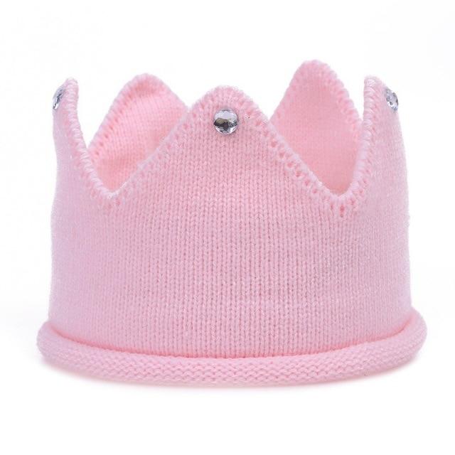 Modern Luxury New Trend  Baby Hat Girls and Boys Crown Knitted Cap Toddler Empty Top Hats Newborn Design Woolen Yarn Bonnet For Kids