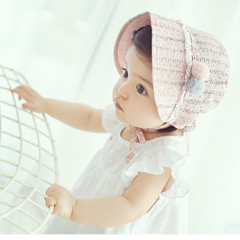 Retro Vintage Newborn Baby Cotton Baby Girl Hat Cap Princess Infant Toddler Baby Bonnet Girls Summer Sun Hat For Girls