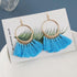 Luxury Elegant Tassel Modern Tassel Earrings for Women In  Cotton Silk Fabric Long Fringe Drop  Earrings Design