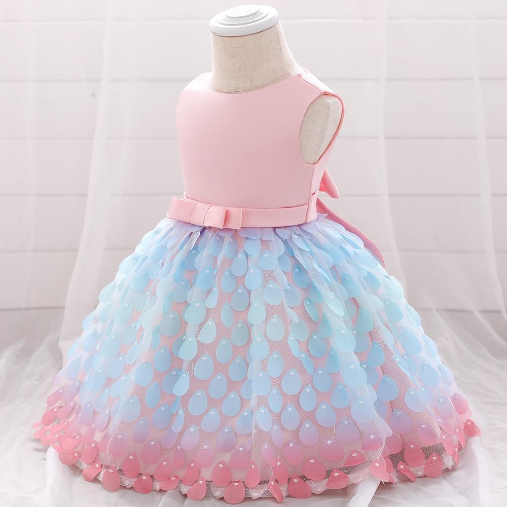 Newborn Baby Girls Clothes Christmas  Princess Dress Lace Colorful Sequins Girls Wedding Party Ball Gown