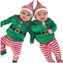 Modern Luxury Christmas Print Long Sleeve Striped Plaid Romper Pants Hat 3pcs For Baby Boys Girls