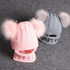 Cute Baby Hat & Scarf Set Pompom Infant Baby Girl Winter Hat For Kids Warm Knitted for Girls