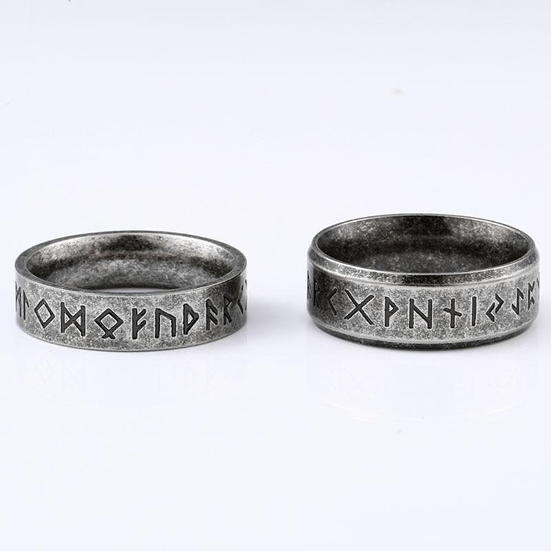 Stainless Steel Odin Norse Viking Amulet Rune Fashion Style For Men and Women Fashion Words RETRO Rings Jewelry Style