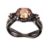 Luxury Black  Plated Natural Crystal Birthstone Women Rings For Party Wear In Retro Antic Design Ring For Men and Women