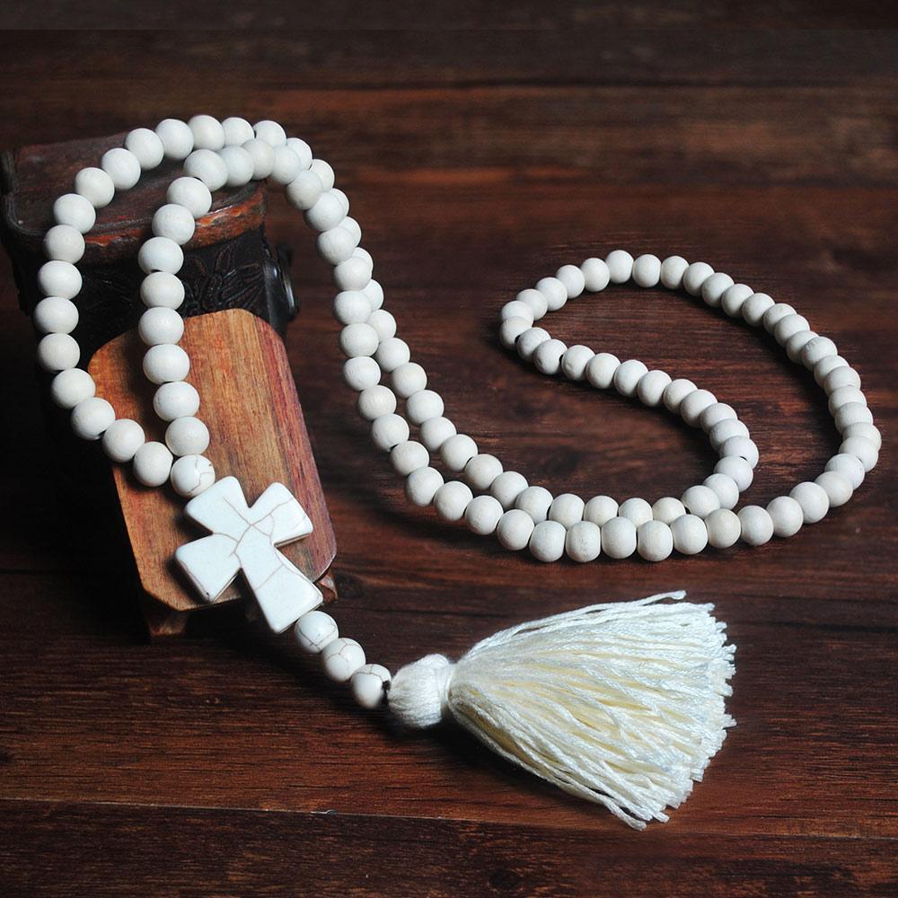 New Modern Bohemian Necklace Luxury Handmade Stones Tassels Elegant Wood Beads Amazing Necklace Long For Women Jewelry Gifts