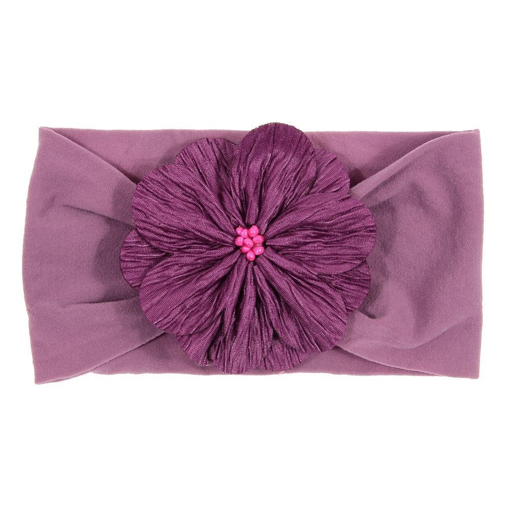 Cute 1PCS Baby Girls Lotus Flower Nylon Headband Knot Elastic Newborn Toddler Headwraps Kids Hair Accessories Gifts