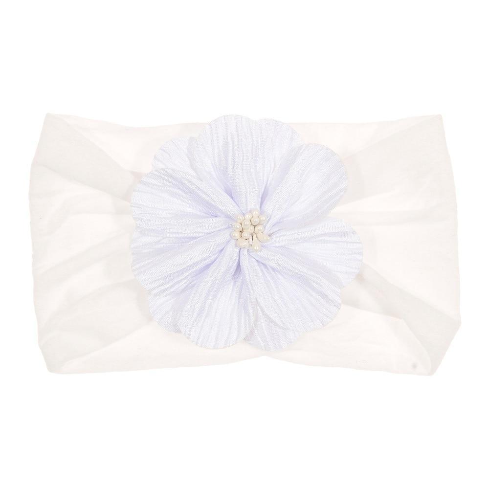 Cute 1PCS Baby Girls Lotus Flower Nylon Headband Knot Elastic Newborn Toddler Headwraps Kids Hair Accessories Gifts