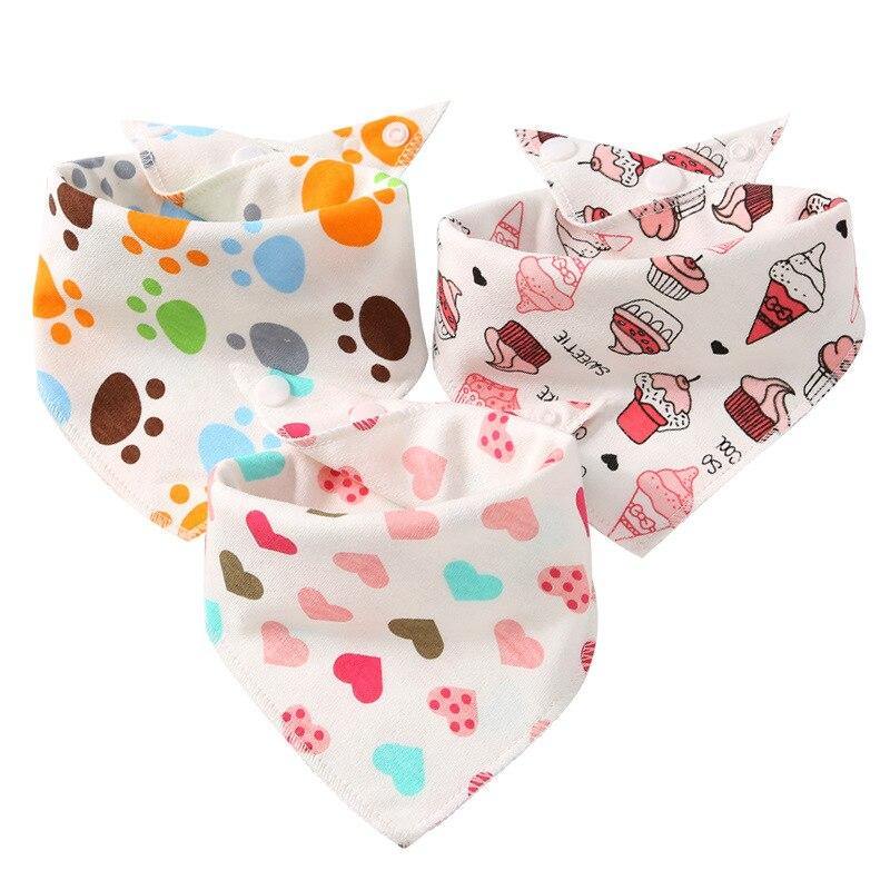 Baby Bibs Waterproof Triangle Cotton Cartoon Child Bibs Dribble Bibs Newborn Slabber Absorbent Cloth For Kids