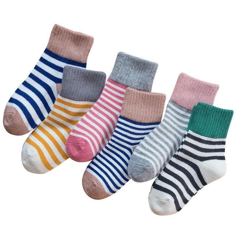 5 Pairs Baby Boys Winter Socks Cartoon Bear Kids Spring Autumn Cotton Breathable For Kids