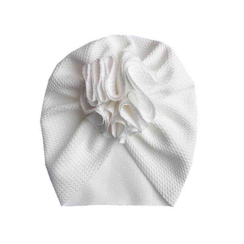 Handamde Elegant Baby Hats for Girls Big Bow Turban Hat Newborn  Baby Beanie Cap Solid Color Style