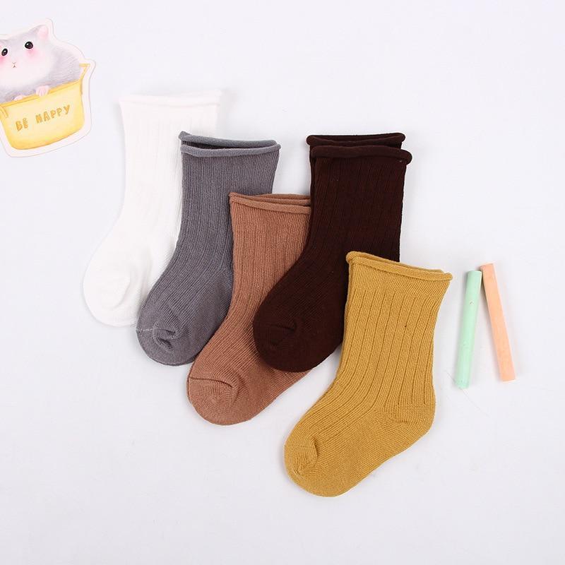 5 Pairs Baby Toddler Cotton Solid Color Short Newborn Casual Comfortable Socks For Kids Boys And Girl