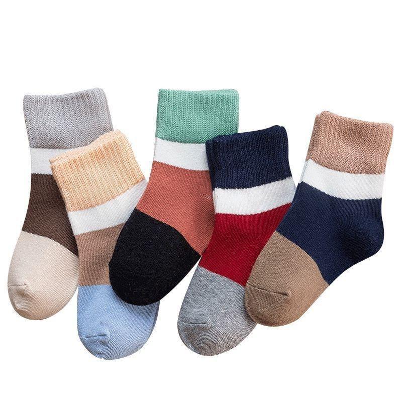 5 Pairs Baby Boys Winter Socks Cartoon Bear Kids Spring Autumn Cotton Breathable For Kids