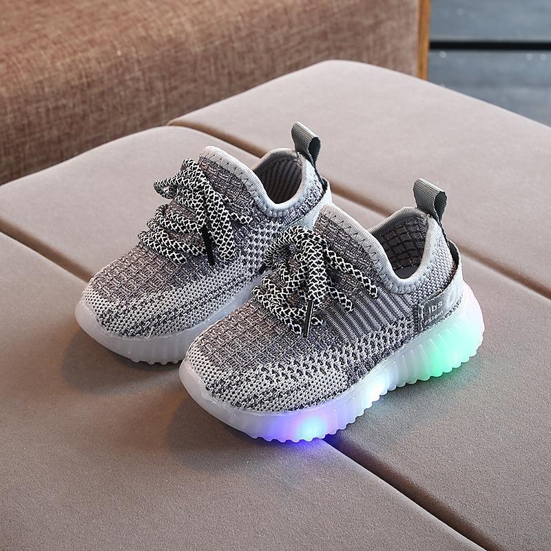 New Baby Flashing Lights Sneakers Toddler Little Kid LED Sneakers Children Luminous Shoes Boys Girls Sport Running Shoes