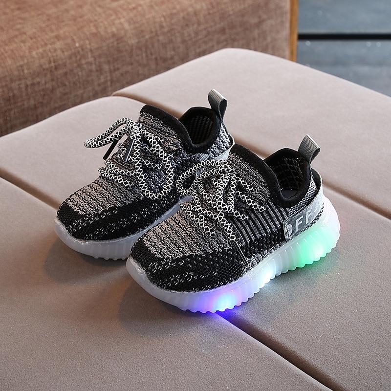 New Baby Flashing Lights Sneakers Toddler Little Kid LED Sneakers Children Luminous Shoes Boys Girls Sport Running Shoes