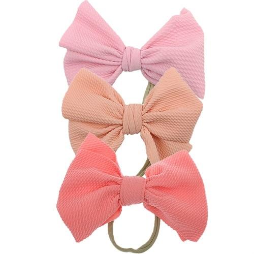 Modern Luxury Elegant Baby Girls Headband Turban Photography Props Baby Hair Accessories Bow 3 Pcs Set For Girls Baby