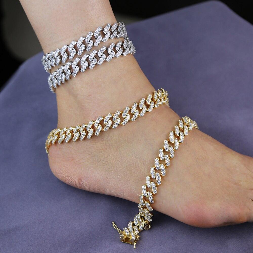 Elegant Luxury Hip Hop anklet Punk For Women Cubic Zircon Chain anklets Jewelry Brecelet for Leg