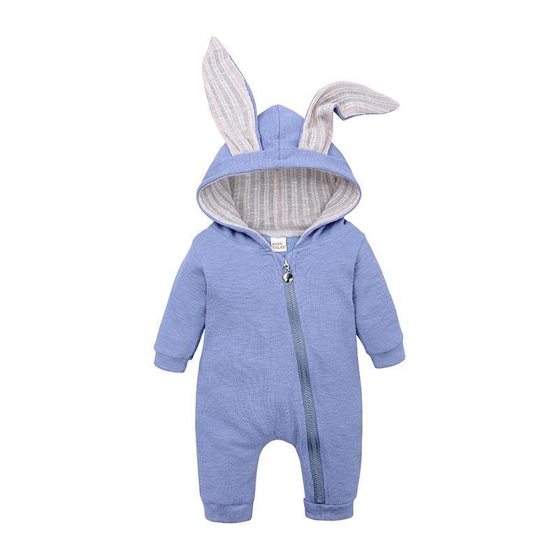 Elegant Baby Clothes Rompers Jumpsuits Newborn Cartoon Little Bee Rabbit Ears Zipper Clothes Cotton Jackets For Kids