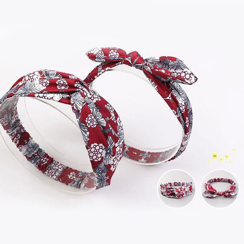 Modern Mother & Daughter Rabbit Ears Bow Hair Bands Cloth Headband Bowknot Headwear Bow